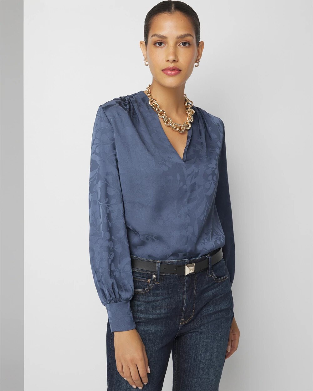 Pleated Shoulder Blouse | White House Black Market